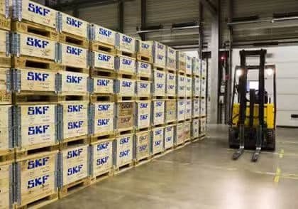 SKF China main warehouse aisles