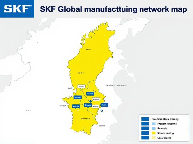 SKF factory locations in Sweden China and France with real-time stock tracking SKF global manufacturing network map